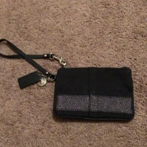 Coach black wristlet